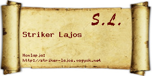 Striker Lajos névjegykártya